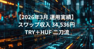 2026年3月スワップ投資運用実績｜TRY＋HUF二刀流でスワップ収入34,536円を達成したノリスの月次レポート